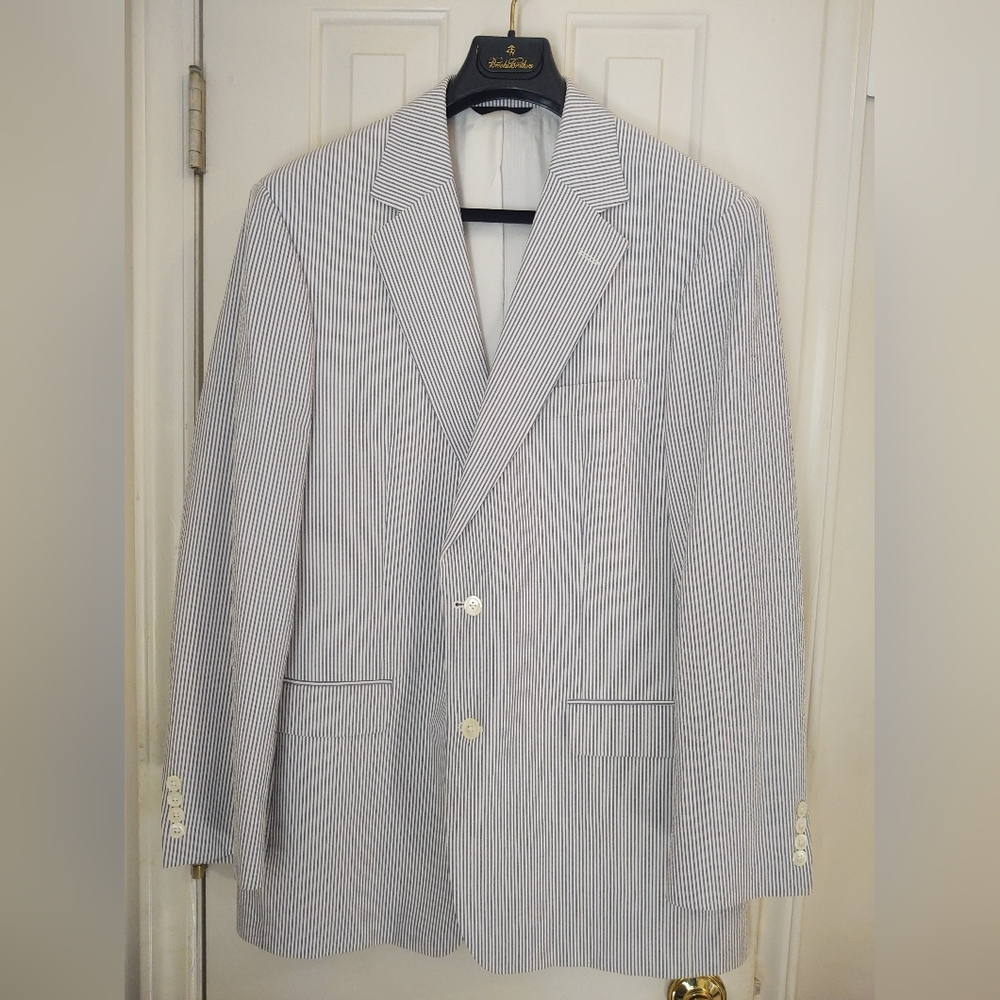 Brooks Brothers Seersucker Men's Suit 44 Jacket W33 L32